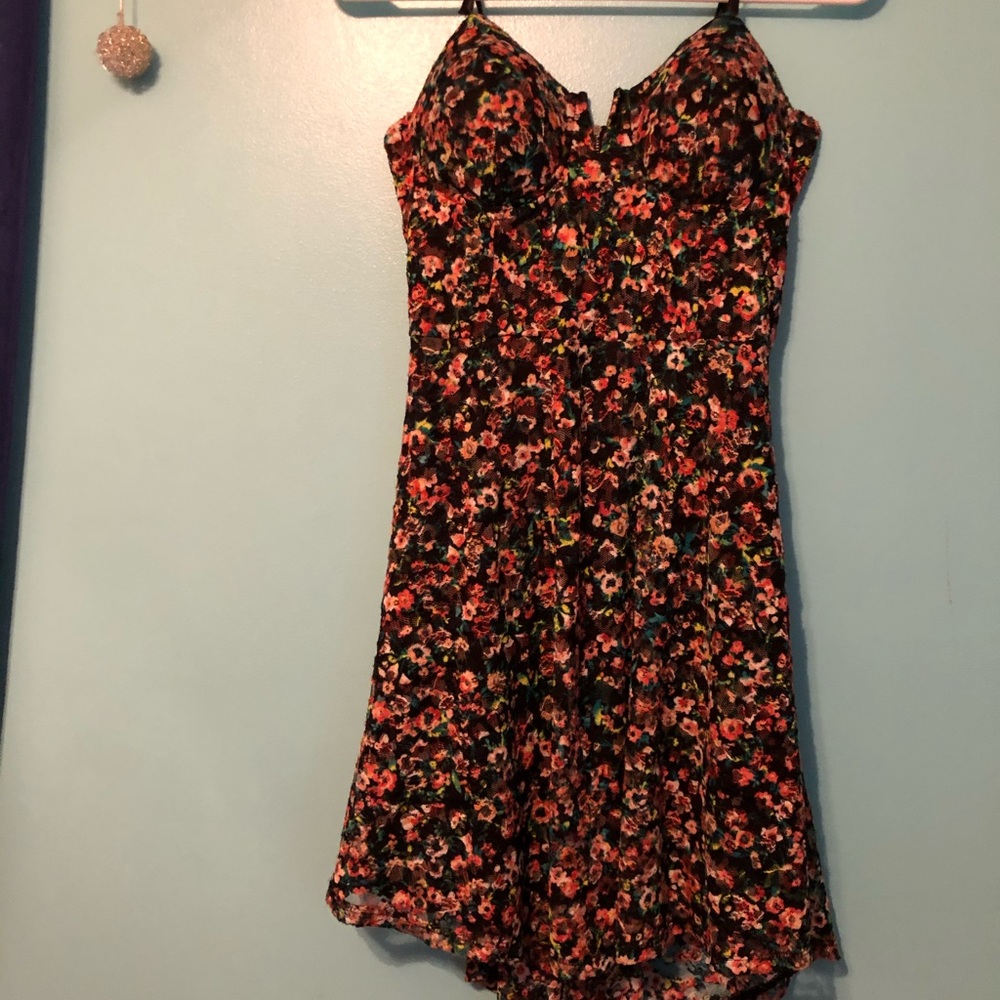 Strapless floral dress